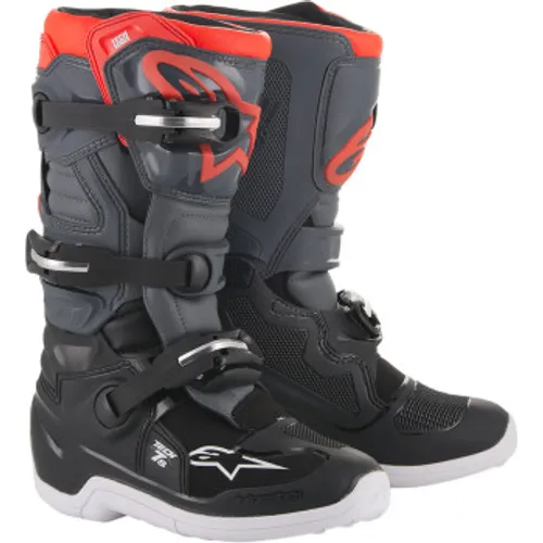 Alpinestars Tech 7s Youth Boots - Black/Gray/Flo Red