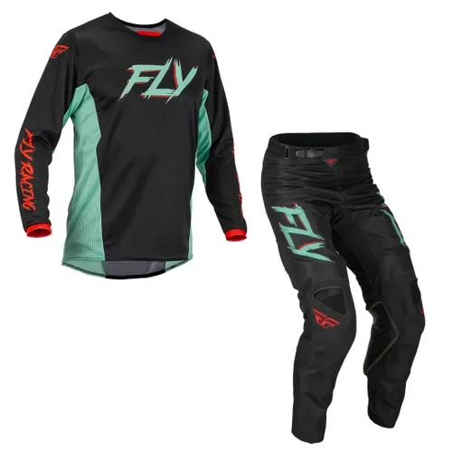 FLY Racing 2024 Kinetic Reload Jersey Pant Combo Khaki/Black/Hi-Vis