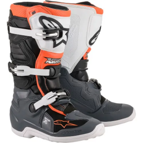 Alpinestars Tech 7s Youth Boots - Black/White/Flo Orange