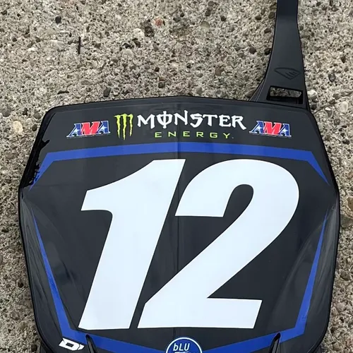 Cycra Stadium Front Number Plate w/ #12 Decal - YZ250F/450F