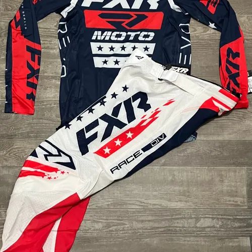 FXR Revo Freedom MX Gear Combo - Red/White/Blue - Large / 34
