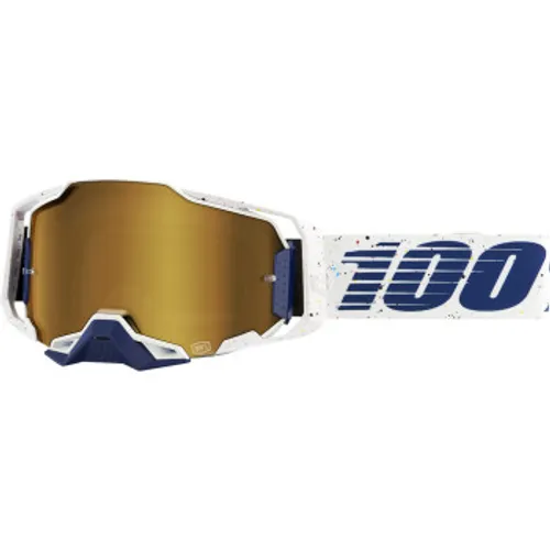 New! 100% Armega MX Goggles - Solis w/ Gold Mirror Lens