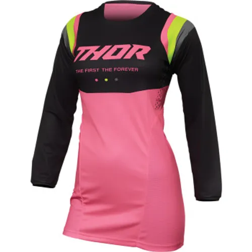 Thor Women's Pulse Rev Jersey - Charcoal/ Flo Pink