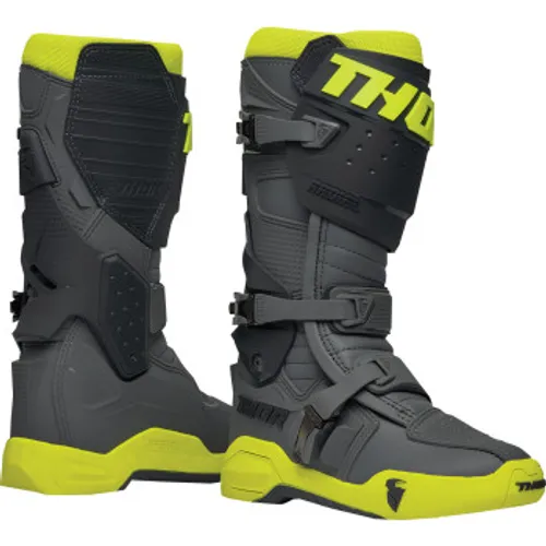 Thor Radial MX Boots - Gray/Flo Yellow