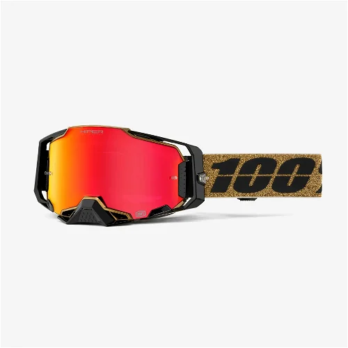 3 - 100% Goggles - Gold w/Red Mirror Lens