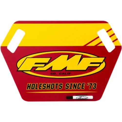 FMF Pit Board - Yellow/Red w/ Marker