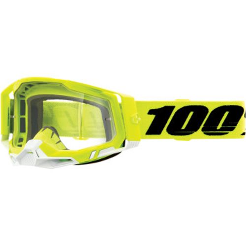 100% Racecraft 2 Goggles - Yellow w/ Clear Lens