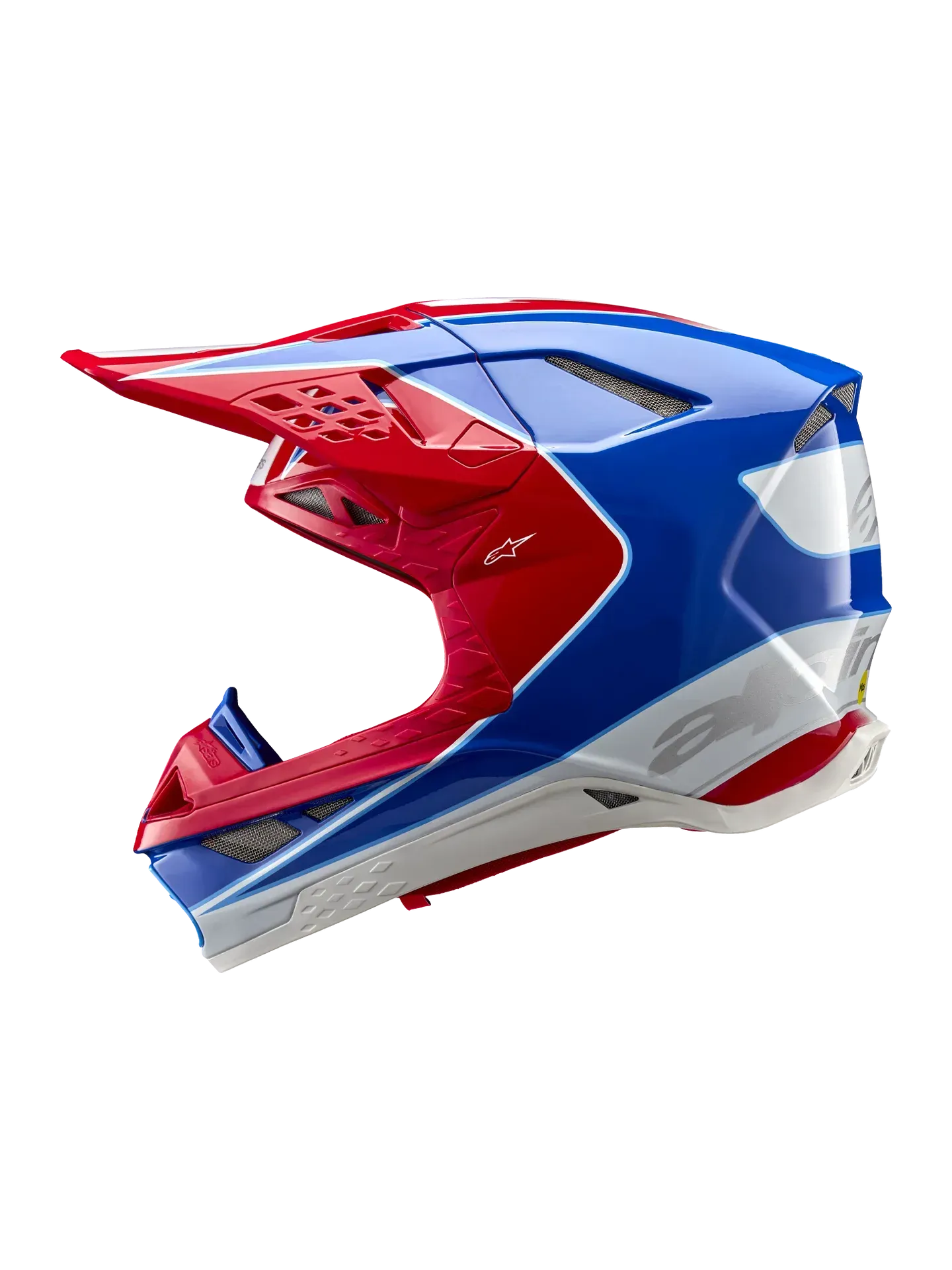 Alpinestars Supertech M10 Aeon MX Helmet - Bright Red/Blue Glossy