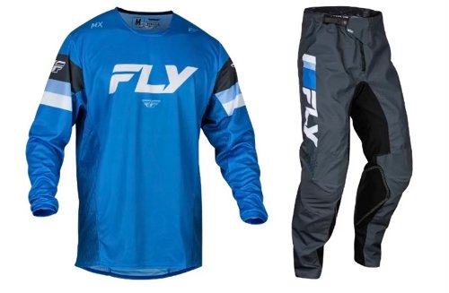 Fly Racing Kinetic Prix Gear Combo - Blue/Charcoal/White