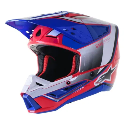 NEW! Alpinestars SM5 Sail MX Helmet - White/Diva Pink/Enamel/Blue Glossy