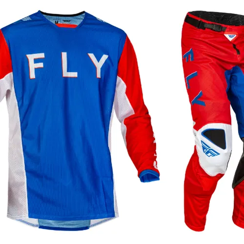 Fly Racing Kinetic Mesh Kore Gear Combo - Red/White/Blue