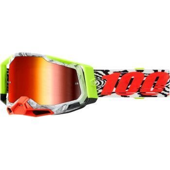 100% Racecraft 2 MX Goggles - Engal w/ Red Mirror Lens