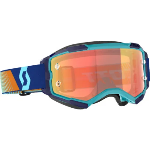 Scott Fury MX Goggles - Blue/Orange w/ Orange Works Lens