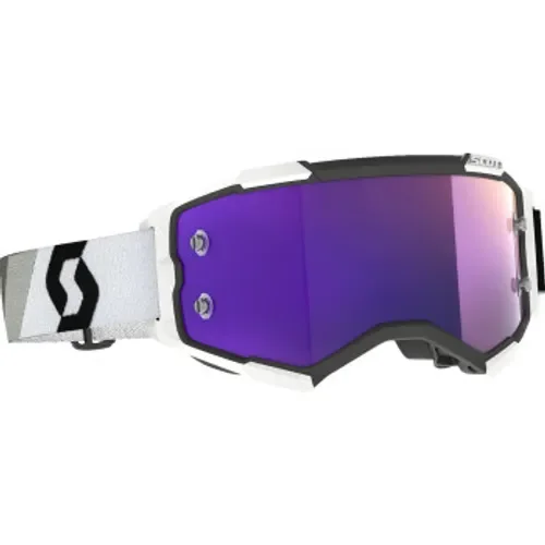 Scott Fury MX Goggles - Premium Black/White w/ Purple Chrome Lens