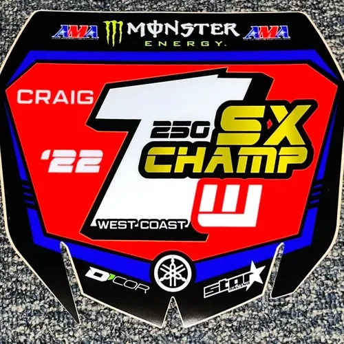 Christian Craig 2022 SX West Champ Front Number Plate Decal