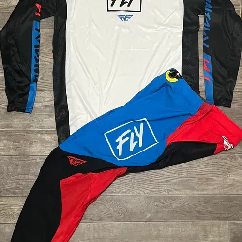 Fly Racing Lite Gear Combo - Red/White/Blue