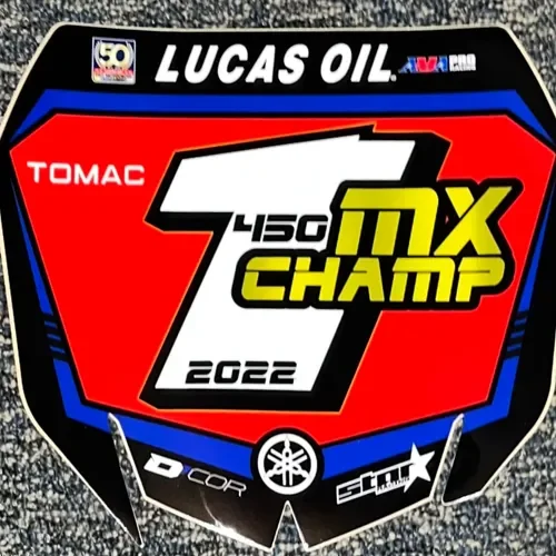 Eli Tomac 2022 MX Champ Front Number Plate Decal