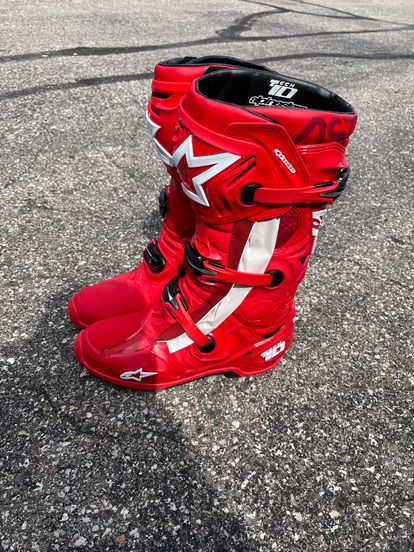 Alpinestars Tech 10 MX Boots - Red / Size 10