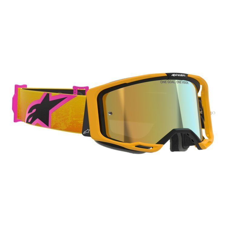 Alpinestars Vision 8 Corp MX Googles - Orange/Yellow/Pink w/ Gold Mirror Lens