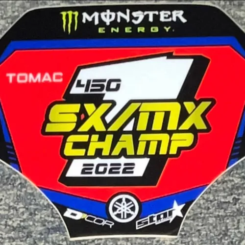 Eli Tomac 2022 SX/MX Champ Front Number Plate Decal