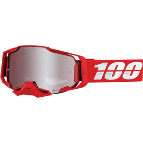 100% Armega Goggles - War Red w/ HiPer Silver Lens