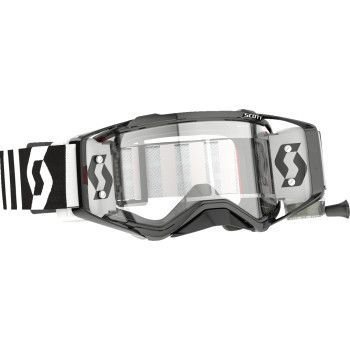 Scott Prospect WFS Roll Off Goggles - Racing Black/White w/ Clear Lens