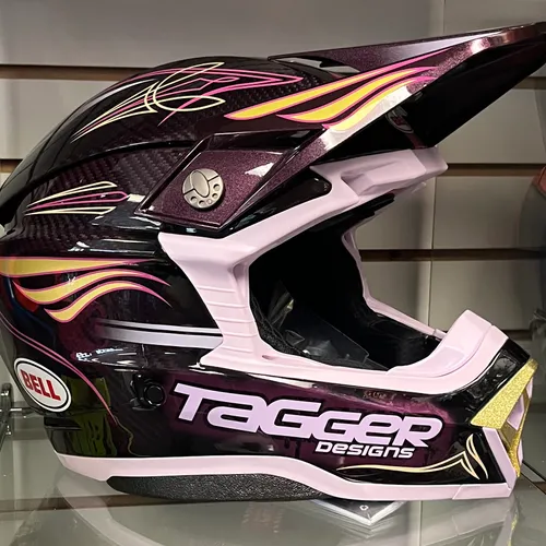 Bell Moto-10 Spherical Tagger Helmet - Gloss Purple/Gold