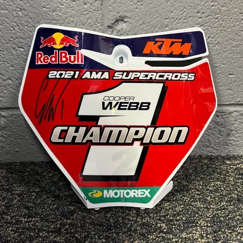 Cooper Webb 2021 Championship Autographed Front Number Plate