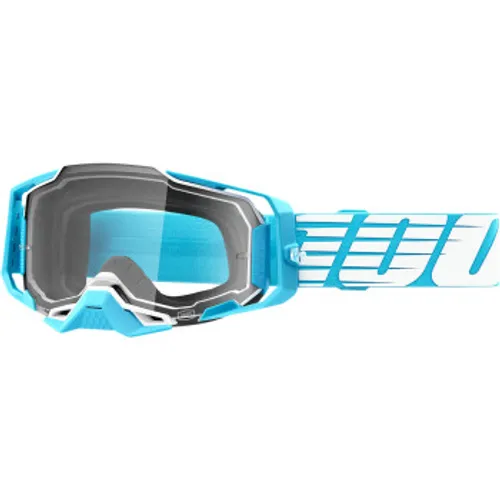 SALE! 100% Armega MX Goggles - Oversized Sky Blue w/ Clear Lens