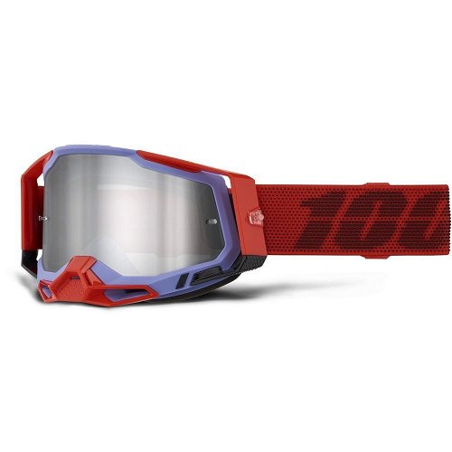 100% Racecraft 2 MX Goggles - Cleat w/ Silver Mirror Lens