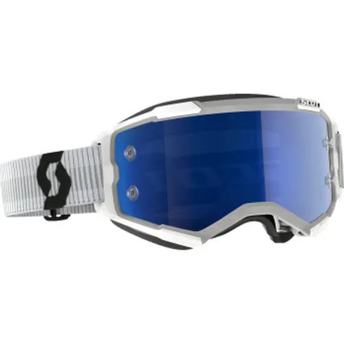 Scott Fury MX Goggles - White w/ Blue Works Lens