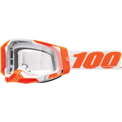 100% Racecraft 2 Goggles - Orange w/ Clear Lens