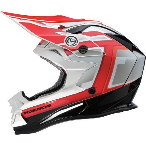 Moose Racing MR3 Helmet - White/Black/Red