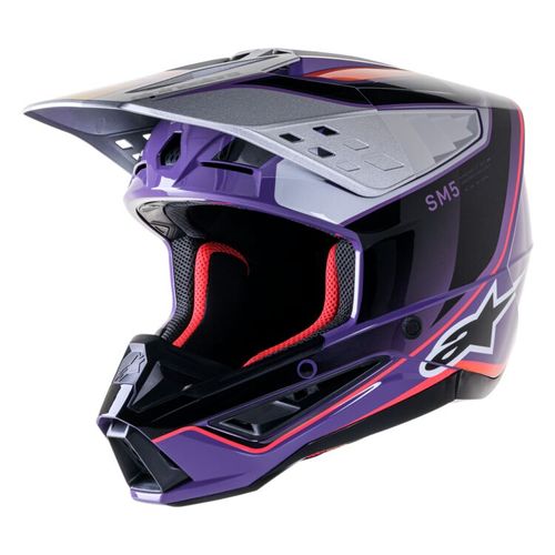 Alpinestars SM5 Sail MX Helmet - Violet/Black/Silver Glossy