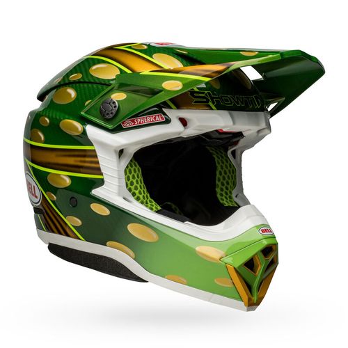 Bell Moto-10 Spherical Helmet - McGrath Replica 22 - Gold/Green