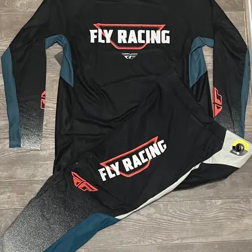 SALE! Fly Racing Evolution DST Gear Combo - Black/Grey/Blue - Large / 34