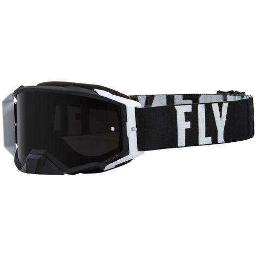 Fly Racing Zone Pro MX Goggles - Black/White w/ Dark Smoke Lens