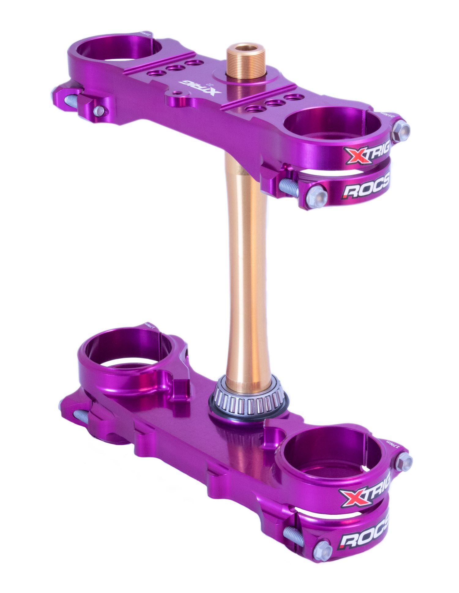 XTRIG ROCS Triple Clamps - 22mm / Purple - 2024-2026 Yamaha YZ250F
