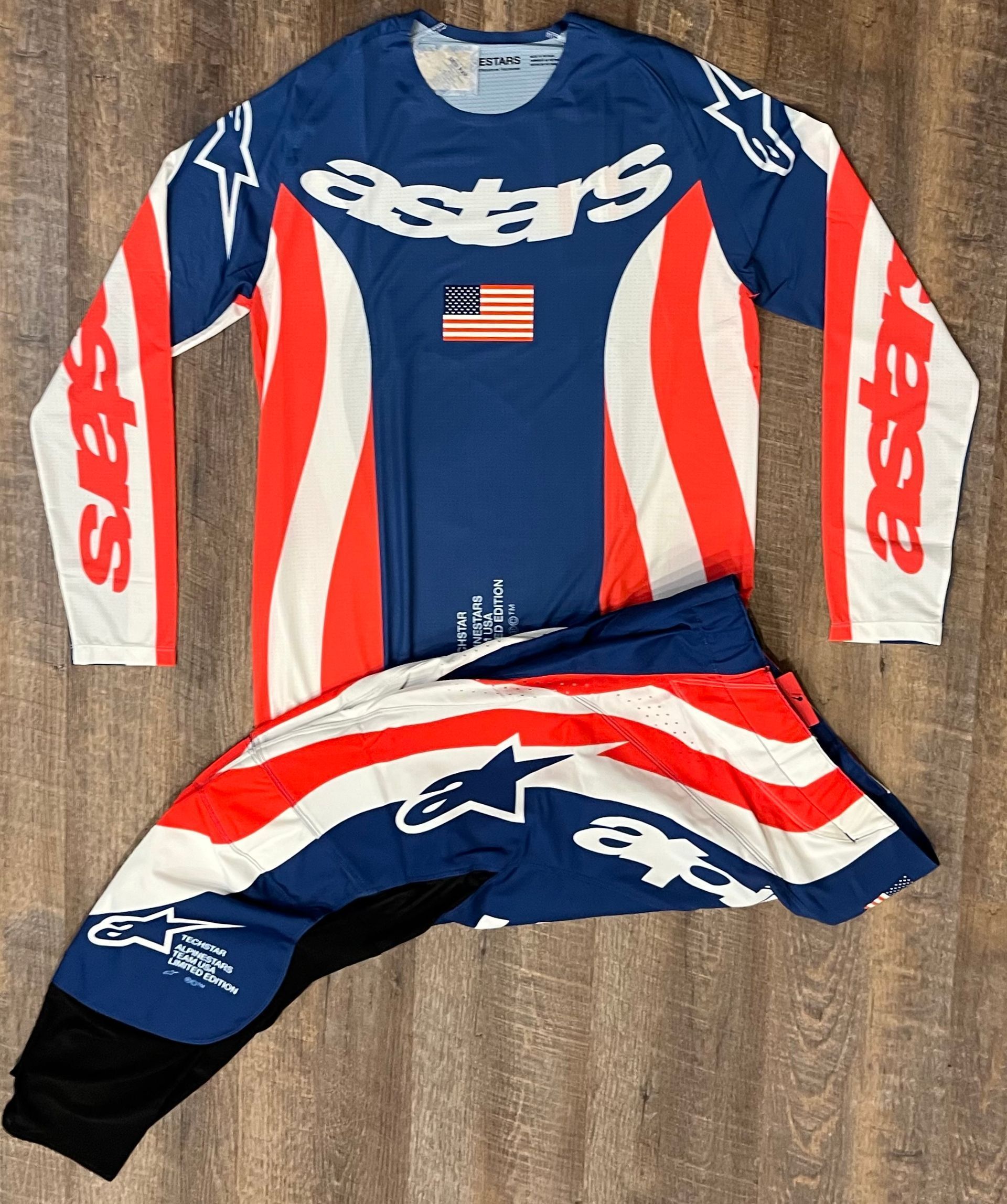 Alpinestars Techstar Union Gear Combo - Red/White/Blue - Small / 28