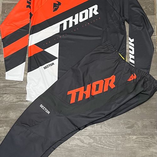 Thor Sector Checker Gear Combo - Charcoal/Orange