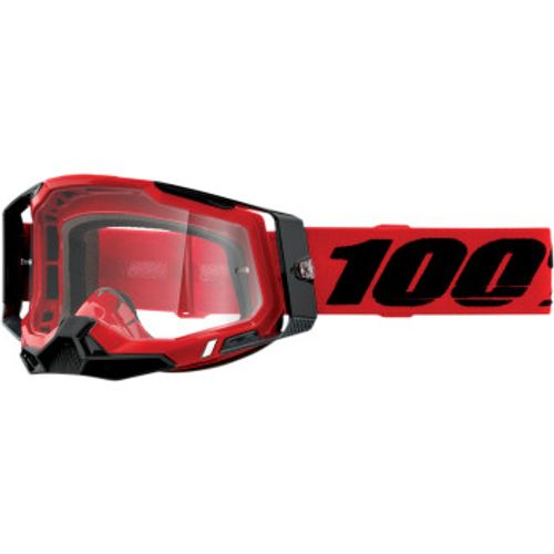 100% Racecraft 2 Goggles - Red w/ Clear Lens
