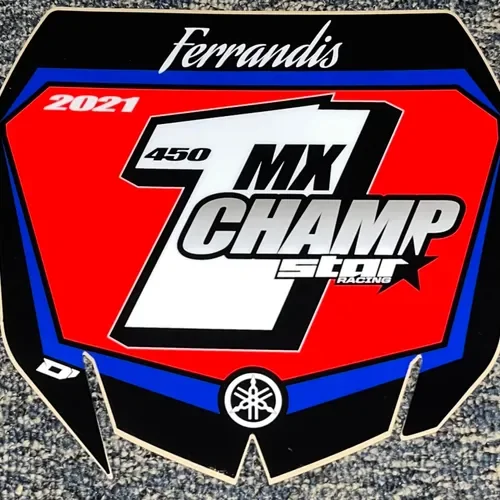 Dylan Ferrandis 2021 450 MX Champ Front Number Plate Decal