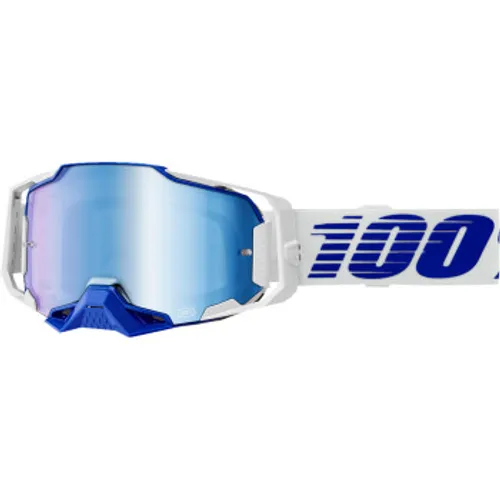 100% Armega Mx Goggles - Blue w/ Blue Mirror Lens