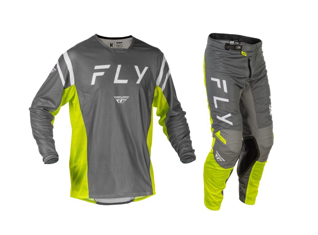 Fly Racing Kinetic Mesh Center Gear Combo - Grey/White/Hi-Vis