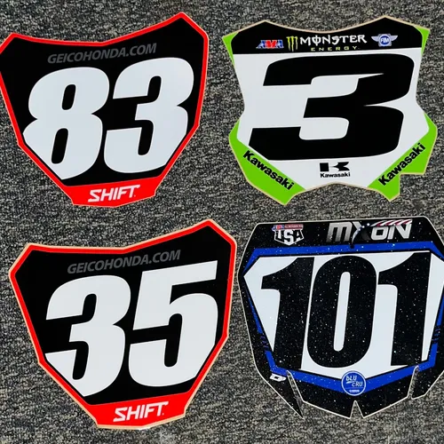 Jett Lawrence, Eli Tomac, Hunter Lawrence Front Number Plate Decals