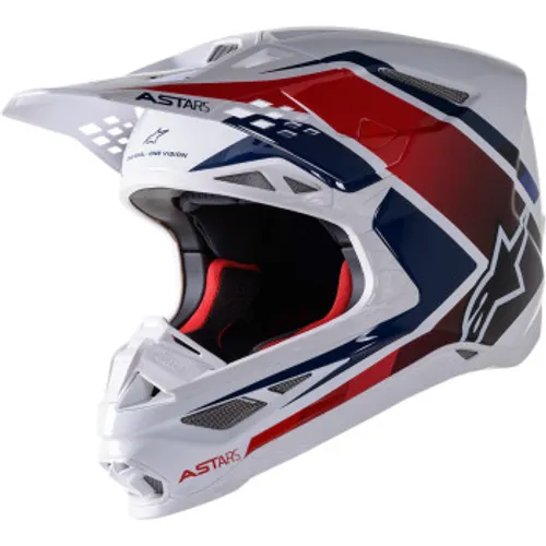 SALE! Alpinestars Supertech M10 Carbon Meta2 Helmet - White/Red/Blue