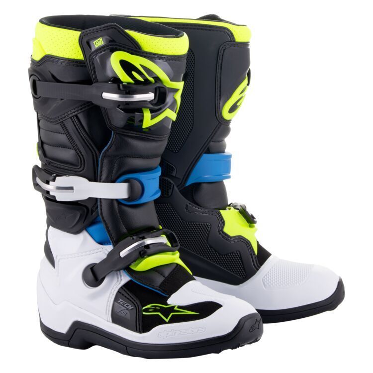 Alpinestars Tech 7s Youth Boots - Black/Blue/Yellow - Size 2