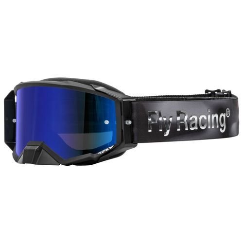 Fly Racing Zone Elite Legacy MX Goggles - Black/Grey Camo w/ Blue Mirror Lens