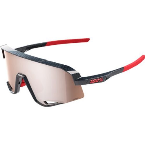 100% Slendale Sunglasses - Gloss Carbon Fiber w/ HiPer Crimson Silver Mirror
