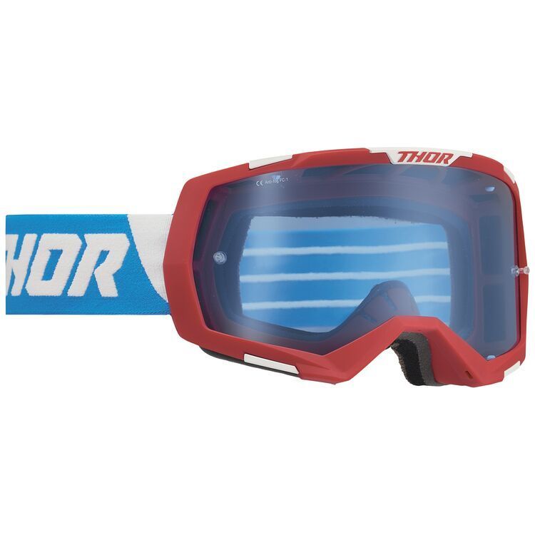 Thor Regiment Goggles - Red/White/Blue w/ Blue Lens